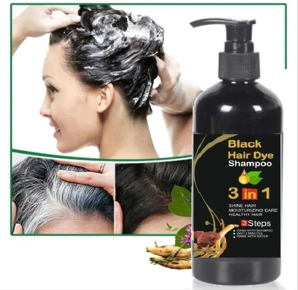 Unisex Instant Black Herbal Hair Dye Shampoo 3-in-1 100ml | Blueberry