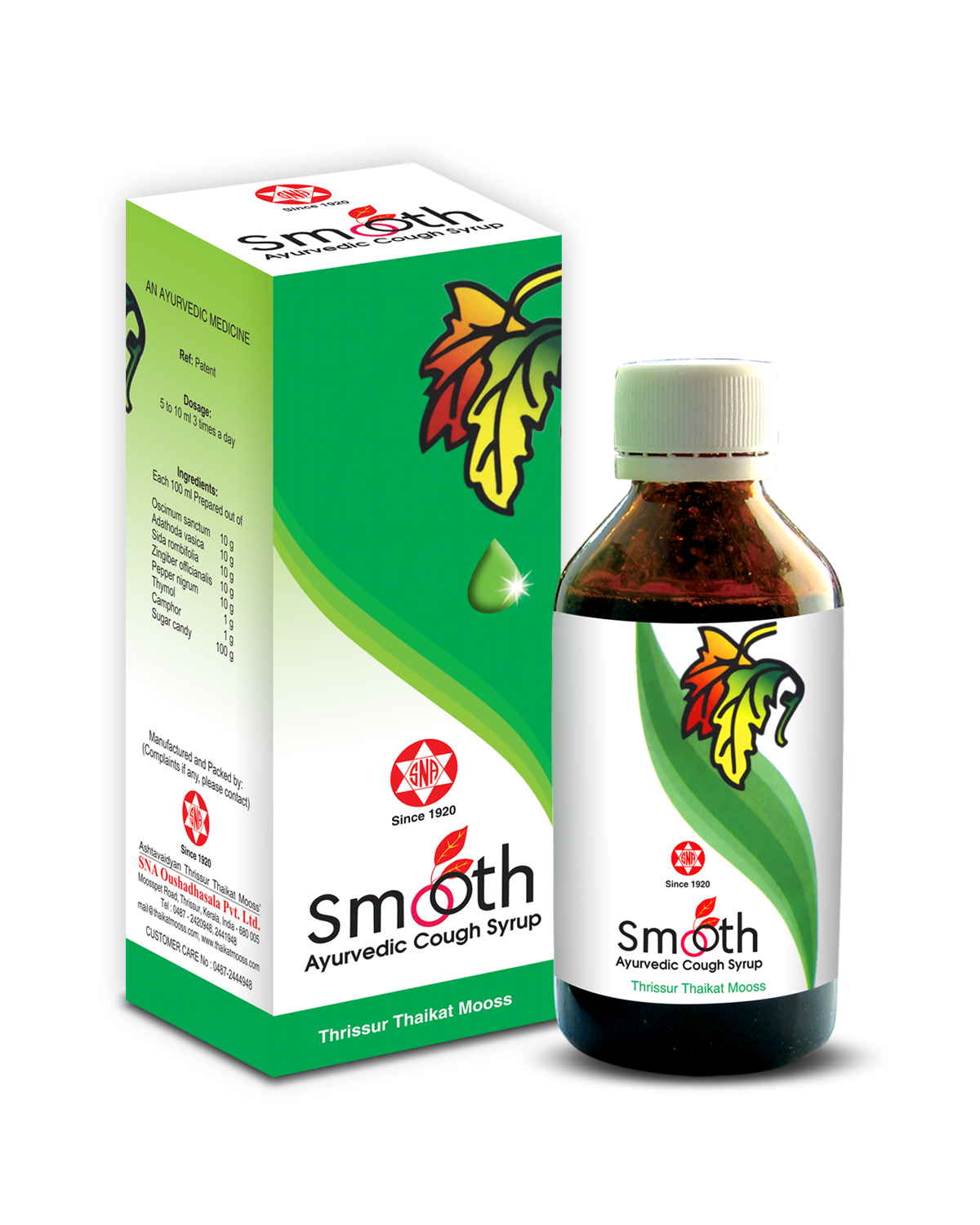 Smooth Cough Syrup –100 mL- Ayurvedic Relief for Cough & Throat Soothing