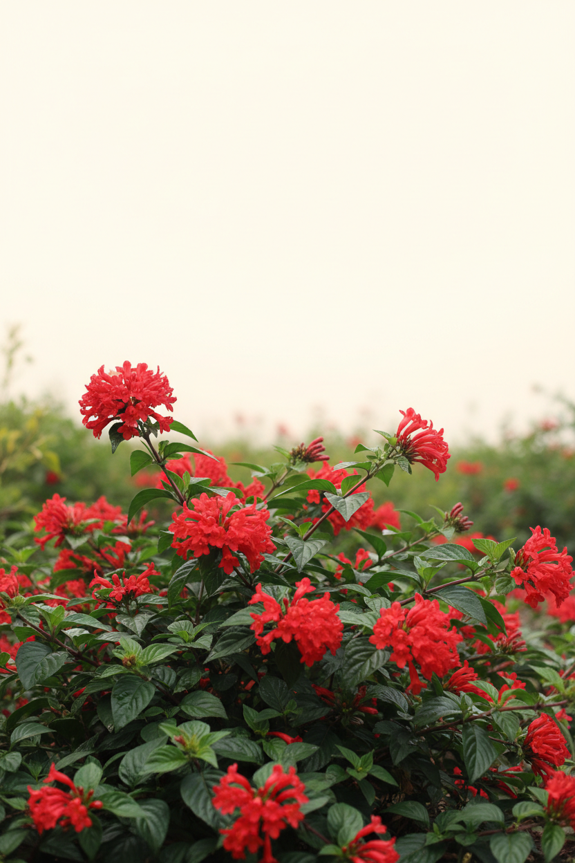 Ruellia Red Plant | Ruellia elegans | Red Flowering Ground Cover Shrub India