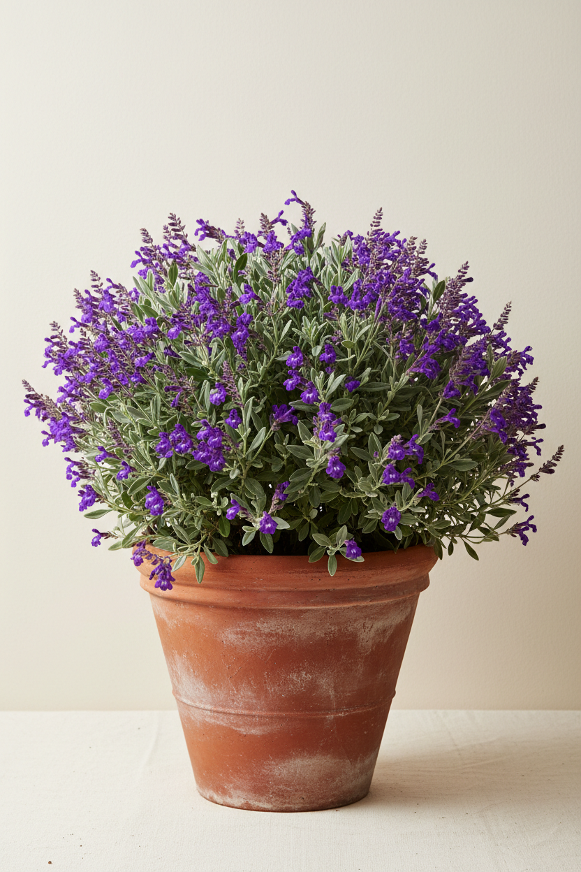 Texas Sage Plant | Leucophyllum frutescens | Silver Leaf Purple Flowering Shrub India