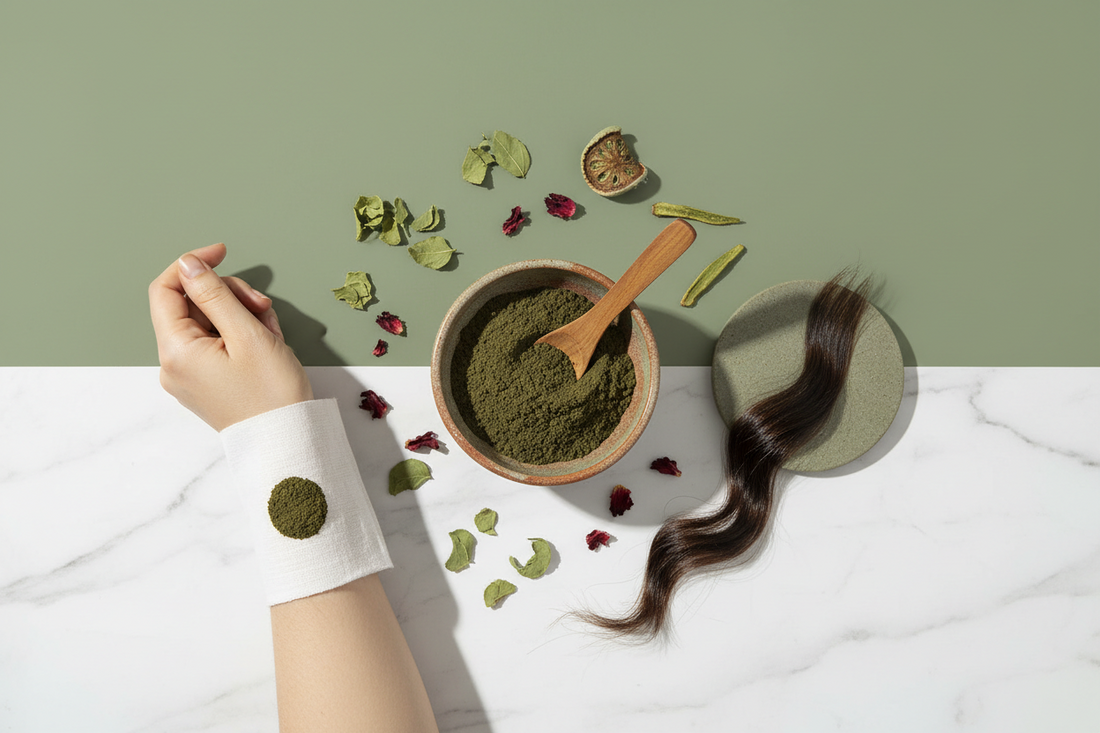 Patch Test & Strand Test Guide — Herbal Hair Powders | Blueberry Botanicals