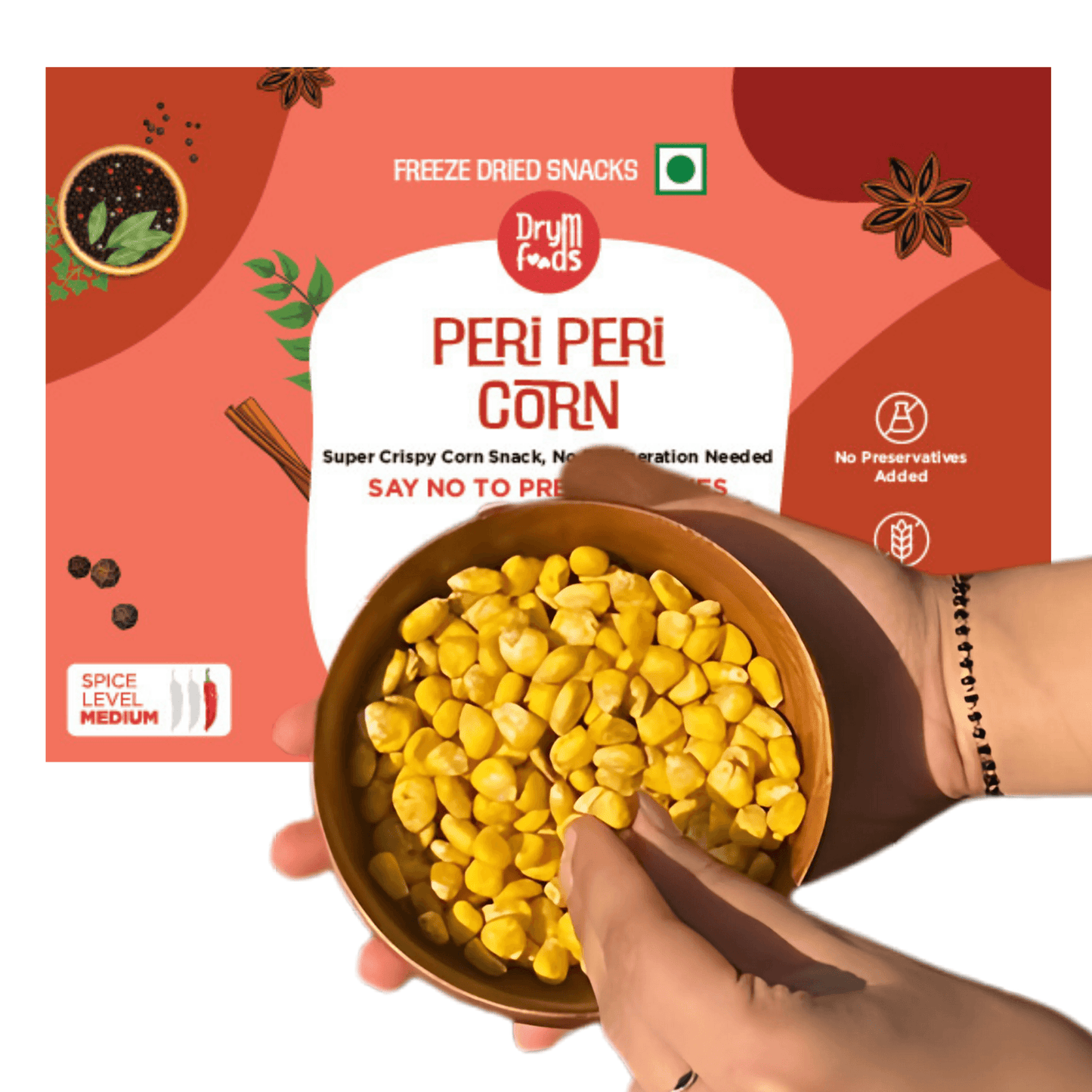 Freeze Dried Peri Peri Corn Popper 6g | Blueberry Botanicals