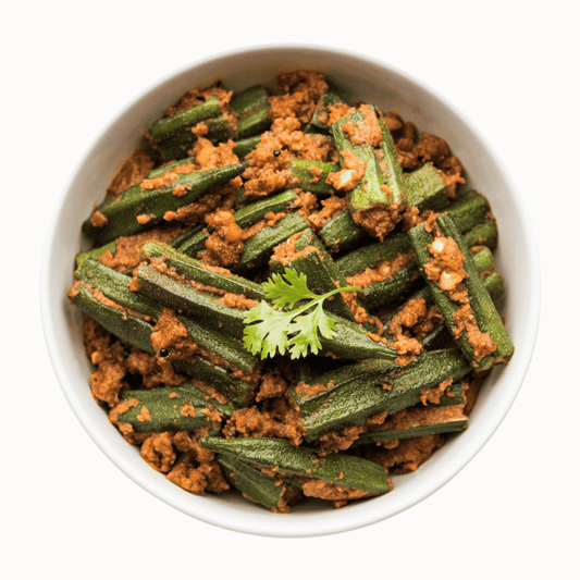 Jain Bhindi Masala 100g - Satvik Okra Curry Ready to Eat-Blueberry Botanicals