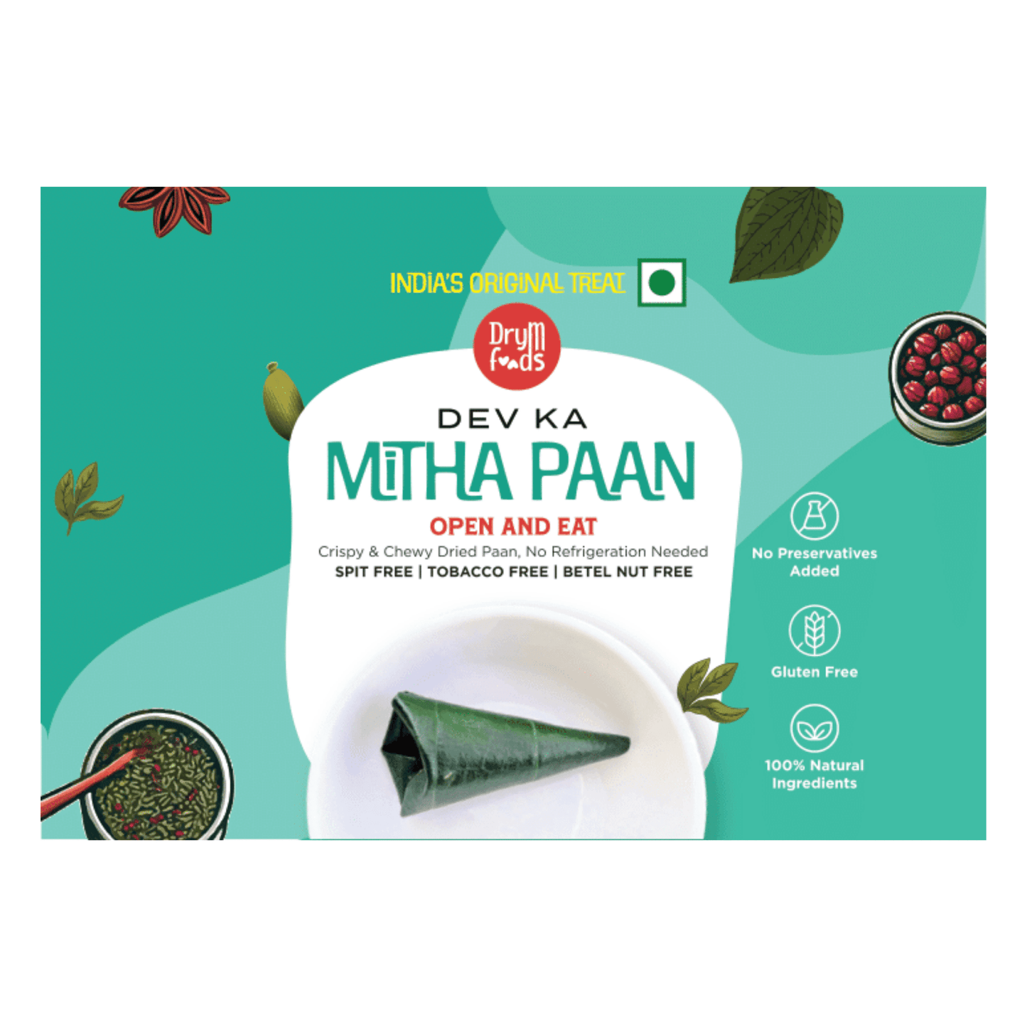 Dev Ka Mitha Paan 15g - Traditional Sweet Paan Ready- Blueberry Botanicals