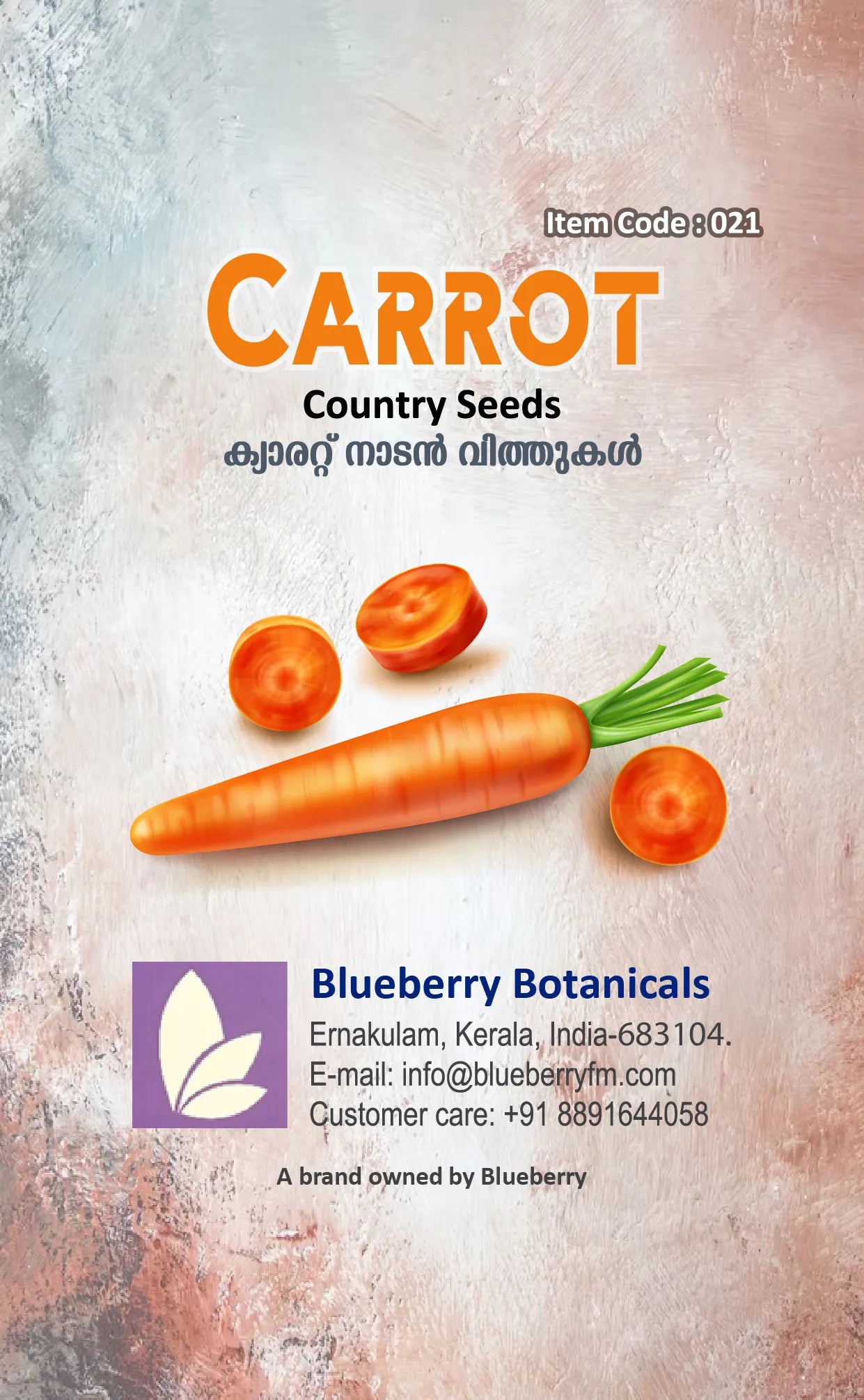 Carrot Seeds Country Variety 60pcs - Sweet Orange Roots- Blueberry Botanicals