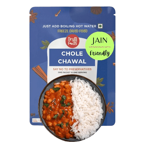 Jain Chole Chawal 90g - Satvik Chickpea Rice Curry- Blueberry Botanicals