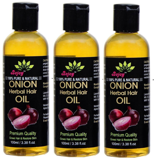 Authentic Ayurvedic Bejoy Onion Herbal Hair Oil 100ml Pack of 3 | Blueberry Botanicals