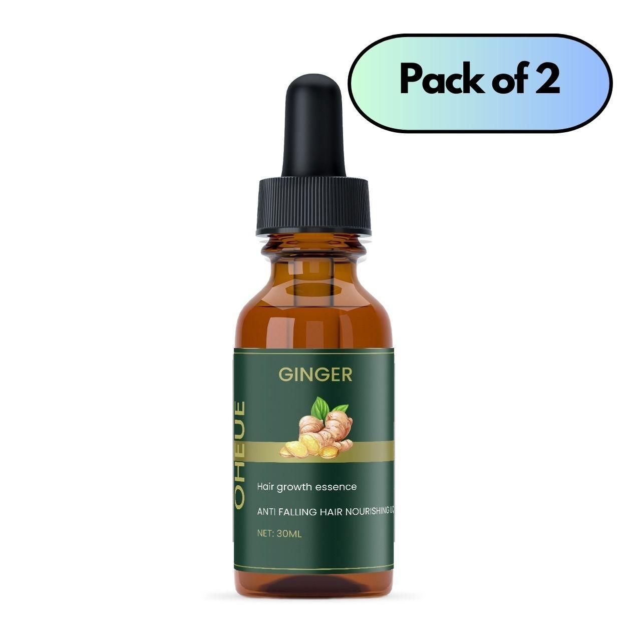 Authentic Ayurvedic Ginger Hair Nourishment Essence 60ml Pack of 2 | Blueberry Botanicals