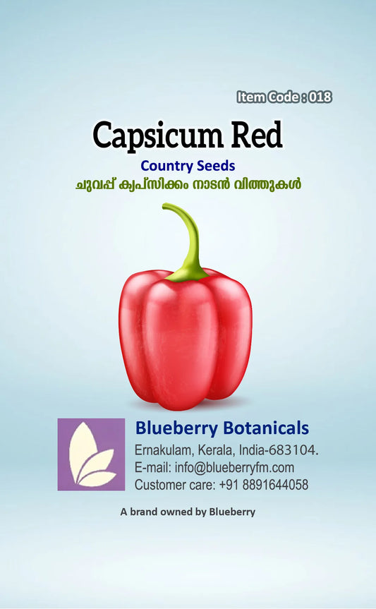 Capsicum Seeds Red - Country Variety 20 Seeds India | Blueberry Botanicals