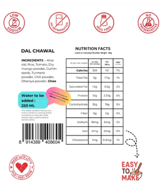 Dal Chawal 80g | Freeze Dried Lentil & Rice Meal