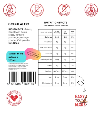 Freeze Dried Gobhi Aloo 30g