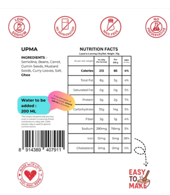 Freeze Dried Ghee-Based Upma 70g