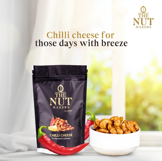 Chilli Cheese Cashews 200g Kerala Premium Spicy - Blueberry Botanicals