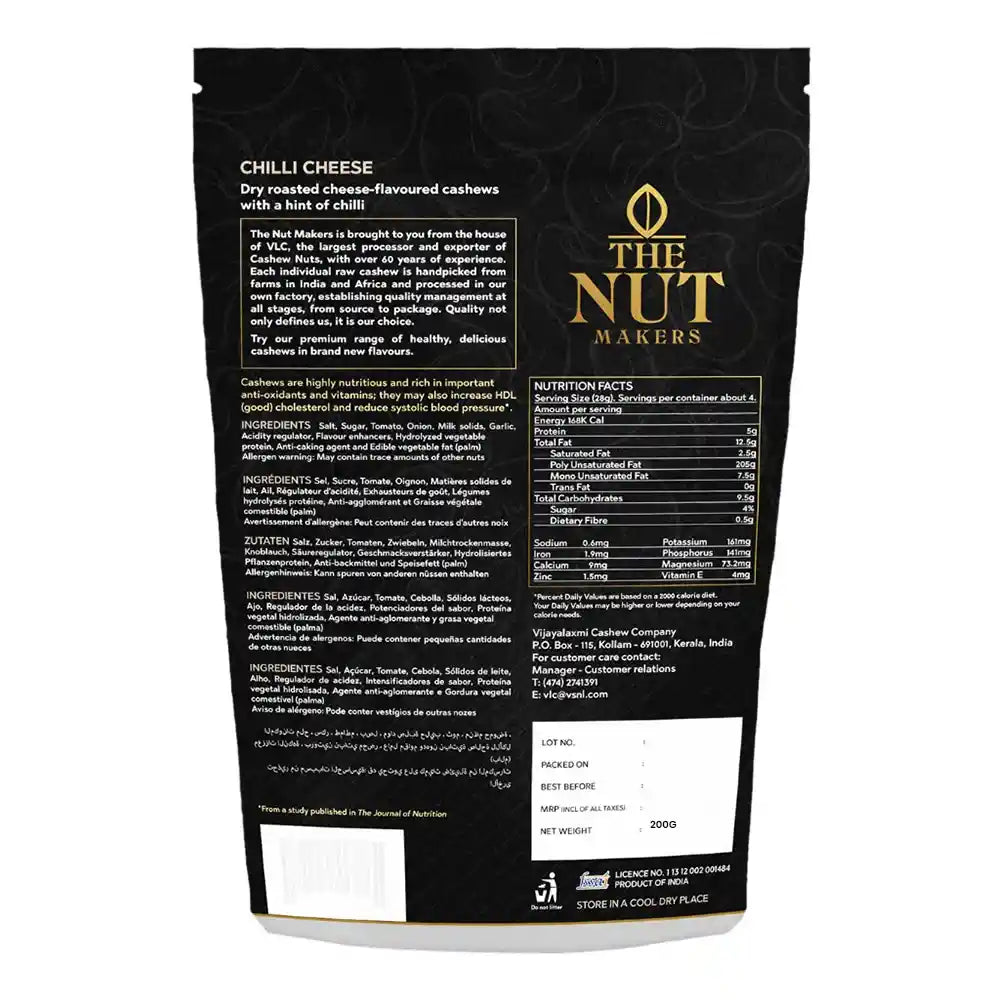 Chilli Cheese Cashews 200g Kerala Premium Spicy - Blueberry Botanicals
