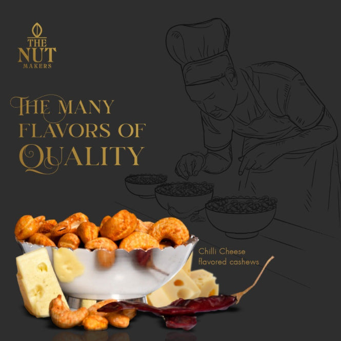 Chilli Cheese Cashews 80g Kerala Premium Spicy - Blueberry Botanicals