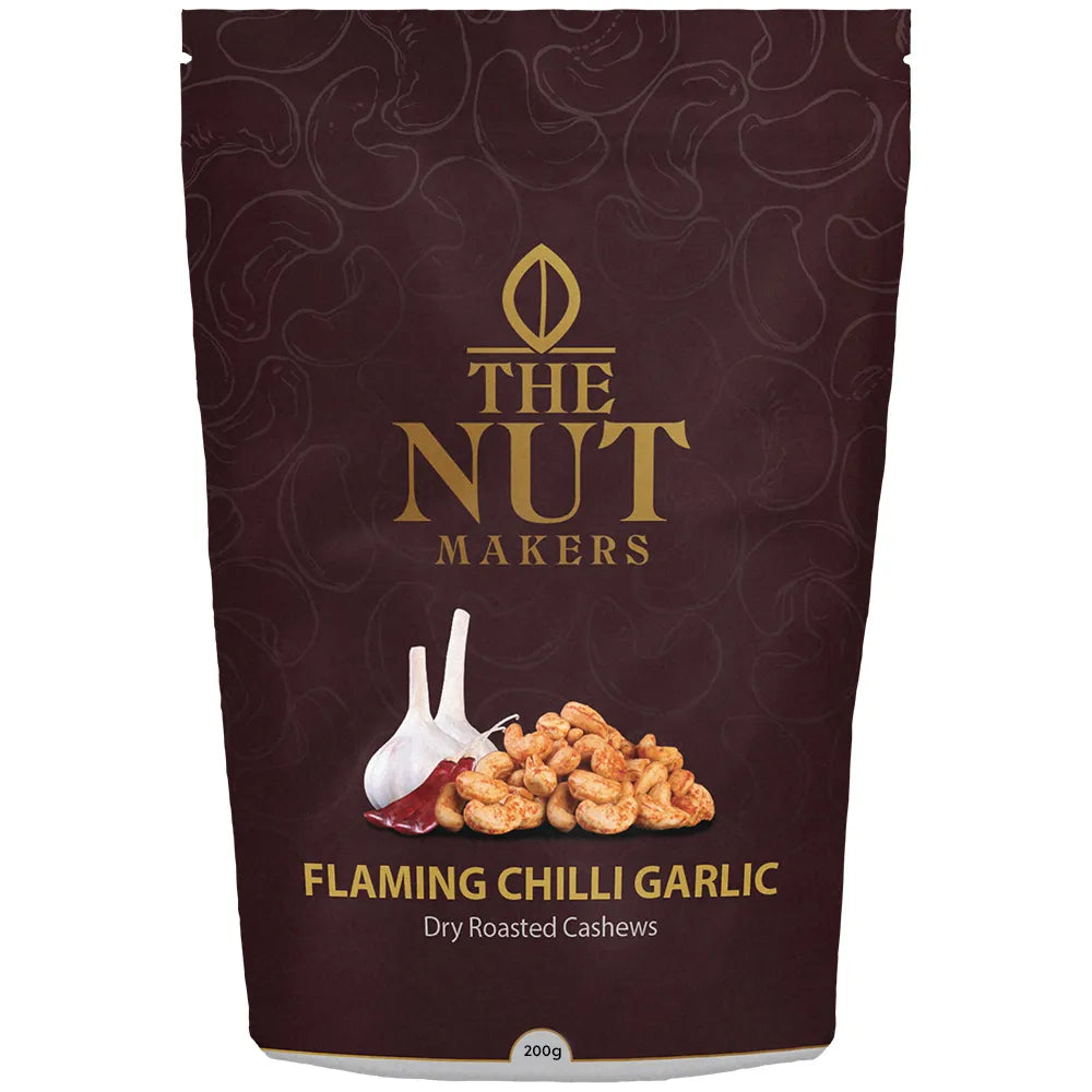 Flaming Chilli Garlic Cashews 200g Kerala Premium - Blueberry Botanicals