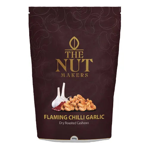 Flaming Chilli Garlic Cashews 500g Kerala Premium - Blueberry Botanicals