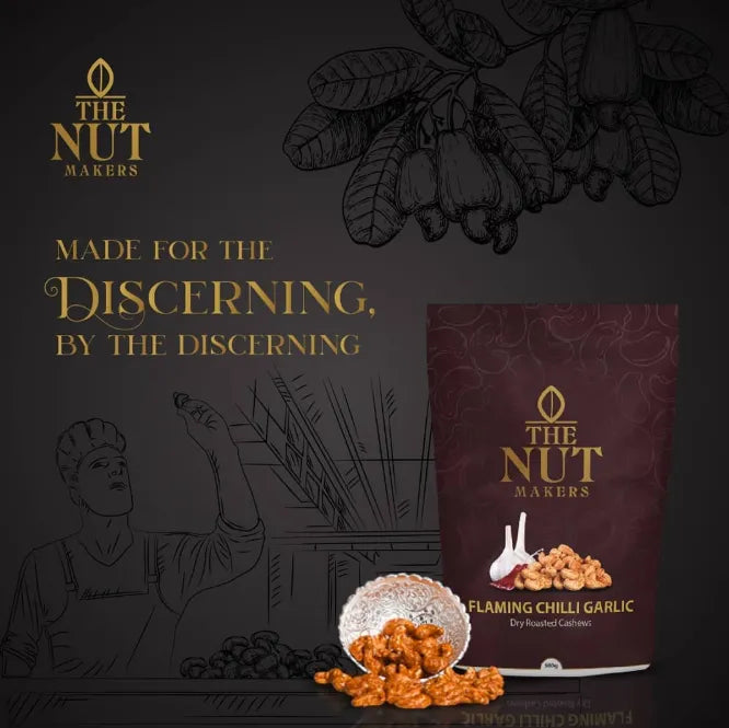 Flaming Chilli Garlic Cashews 500g Kerala Premium - Blueberry Botanicals