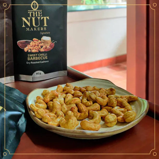 Flaming Chilli Garlic Cashews 80g Kerala Premium - Blueberry Botanicals