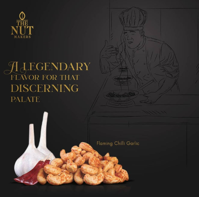 Flaming Chilli Garlic Cashews 80g Kerala Premium - Blueberry Botanicals