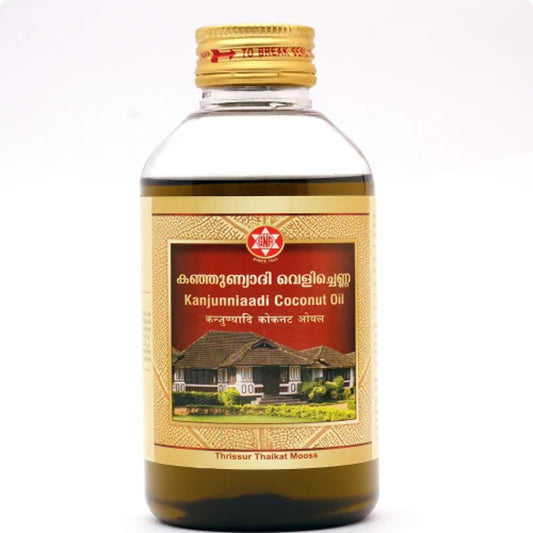 Kanjuniaadi Coconut Oil –200mL.- Ayurvedic Oil for Hair Fall Control, Scalp Nourishment & Root Strength