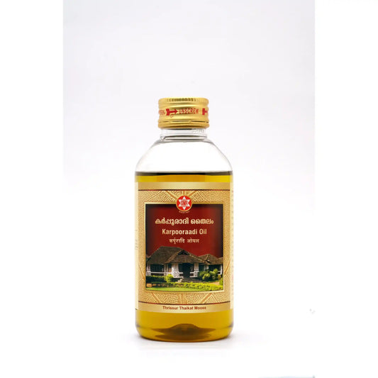 Karpooraadi Oil – 200mL.-Ayurvedic Massage Oil for Pain Relief, Chest Congestion & Skin Health