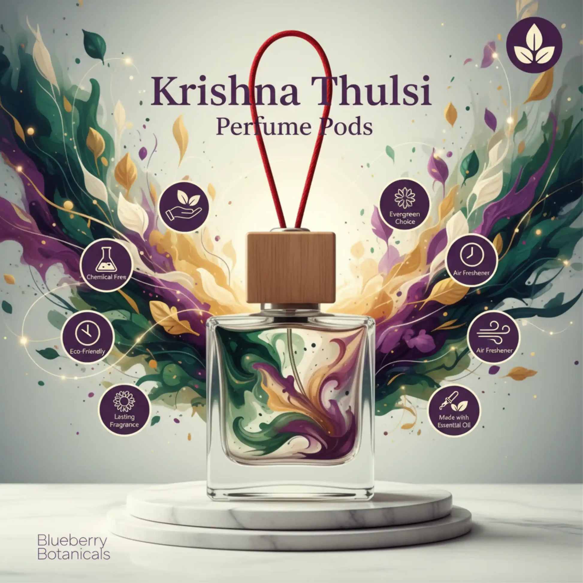 Krishna Thulsi Car Air Freshener 10ml 45-Day Sacred Scent