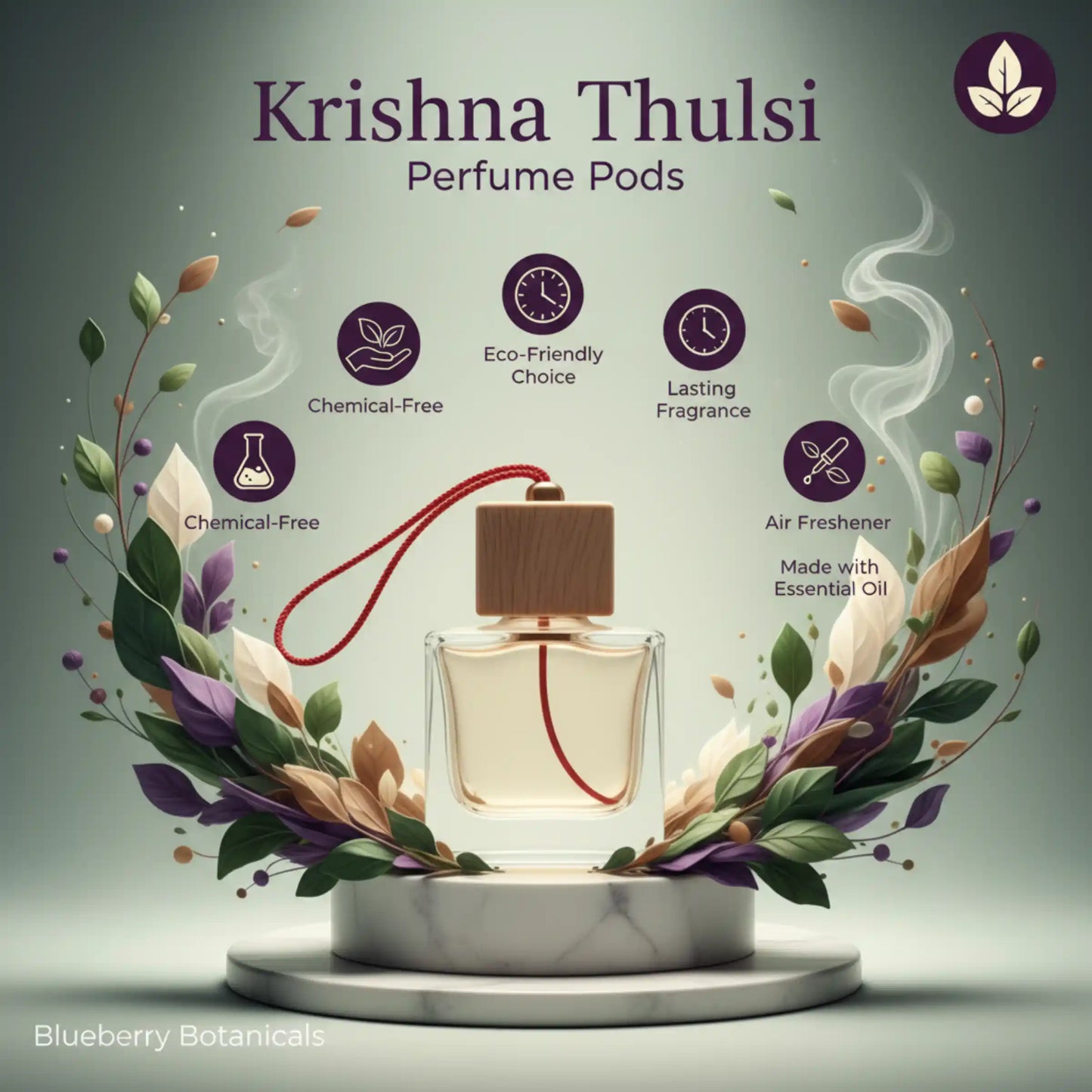 Krishna Thulsi Car Air Freshener 10ml 45-Day Sacred Scent