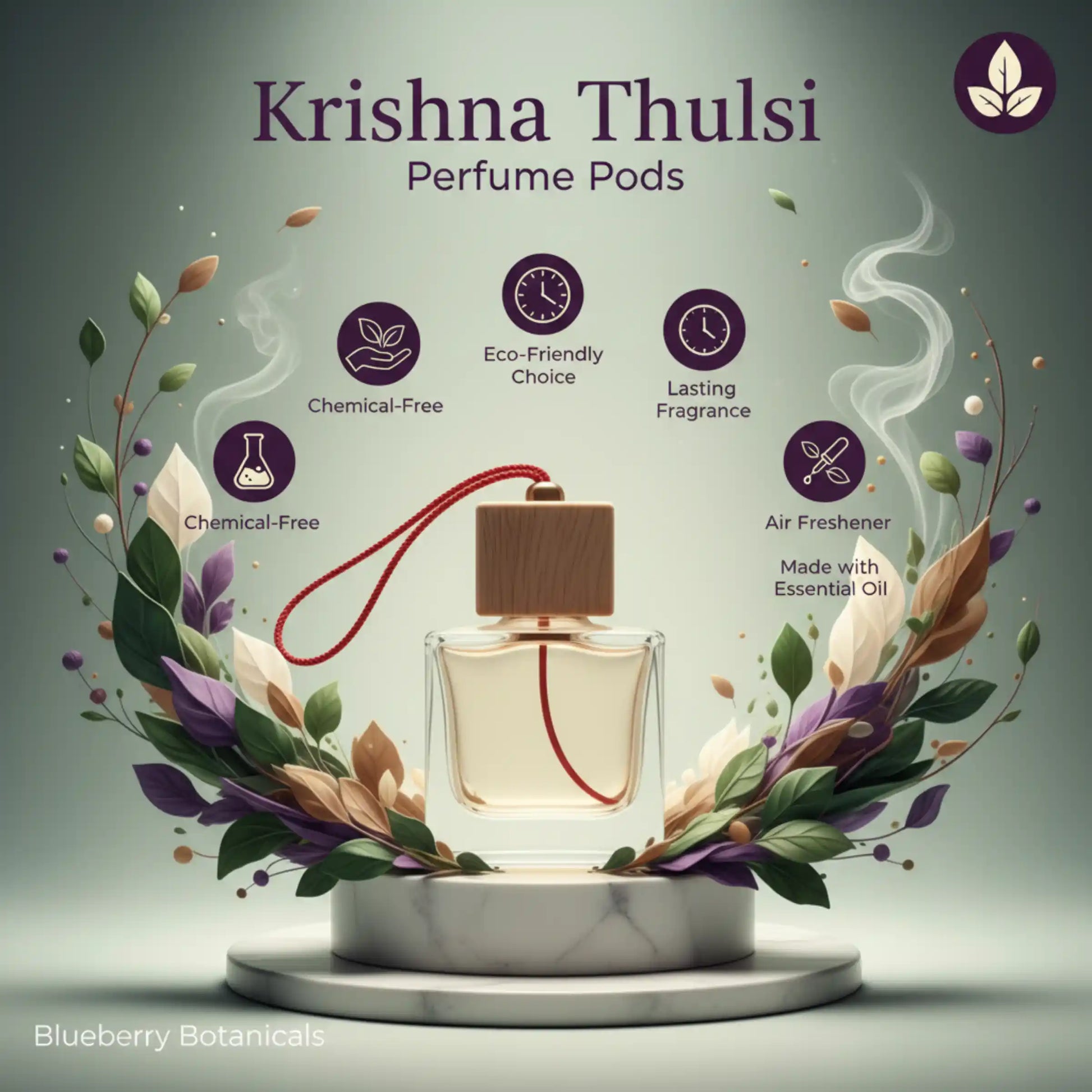 Krishna Thulsi Car Air Freshener 10ml 45-Day Sacred Scent