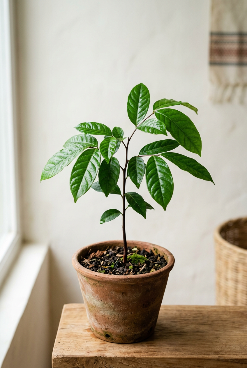 Kudampuli Malabar tamarind seedling foliage and live plant