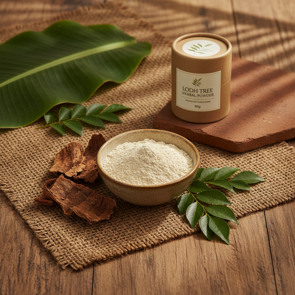 Lodh Tree (Pachootti, Symplocos) Powder 50g — Pure Herbal Face Pack Powder | Blueberry Botanicals India