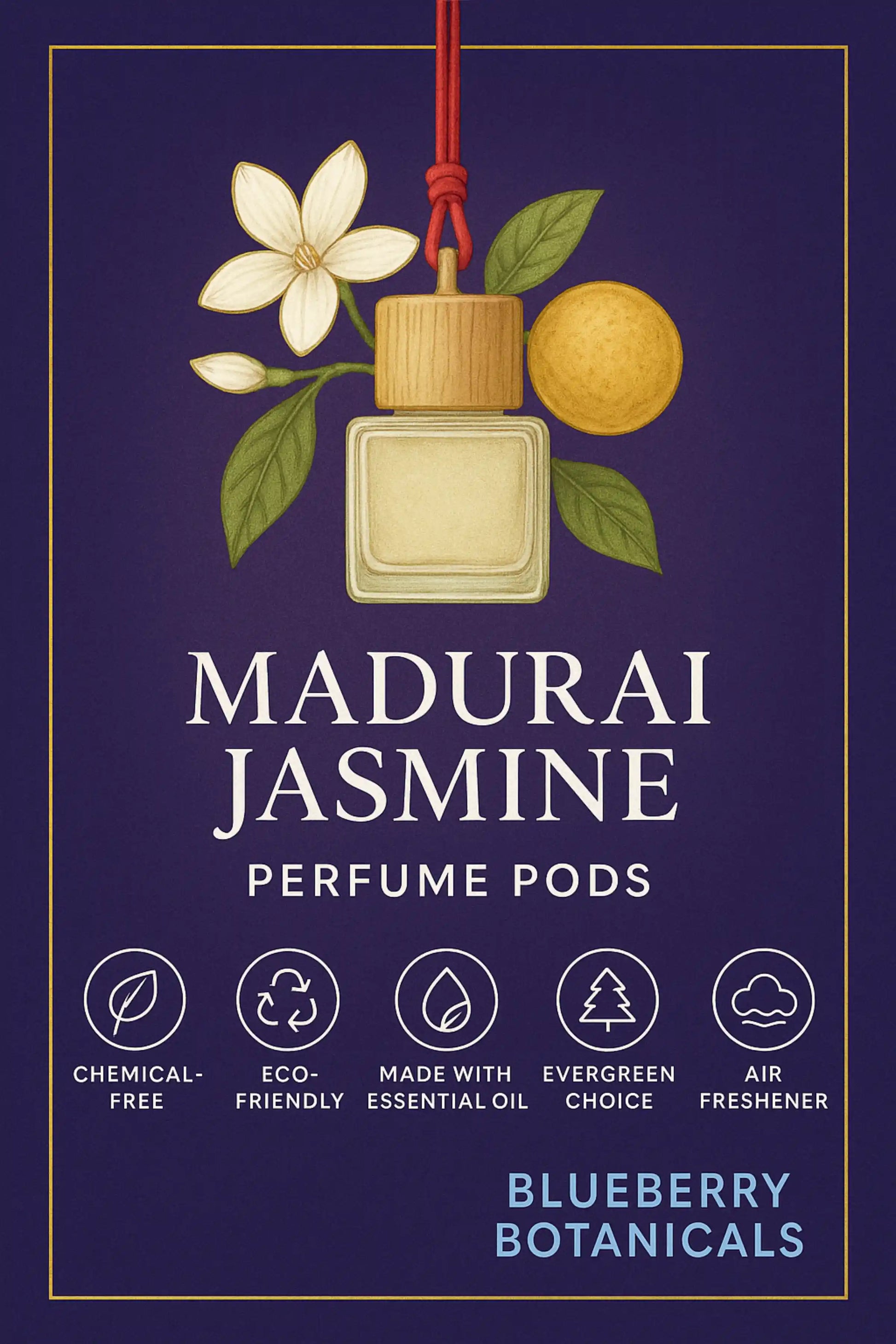 Madurai Jasmine Car Air Freshener 10ml 45-Day Floral