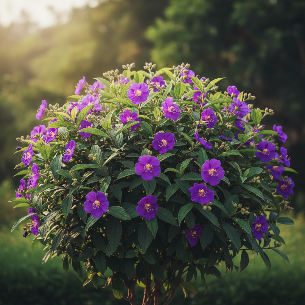Melastoma Purple Plant | Melastoma malabathricum | Purple Flowering Native Shrub India
