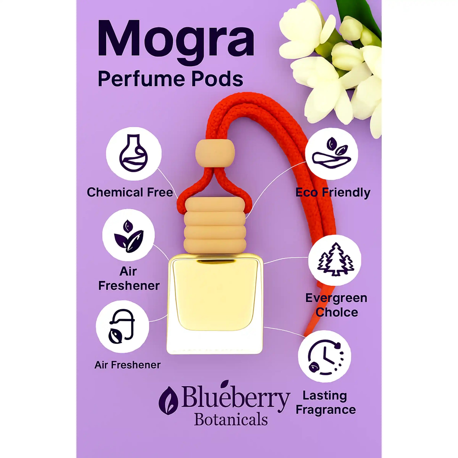 Mogra Car Air Freshener 10ml 45-Day Sacred Jasmine