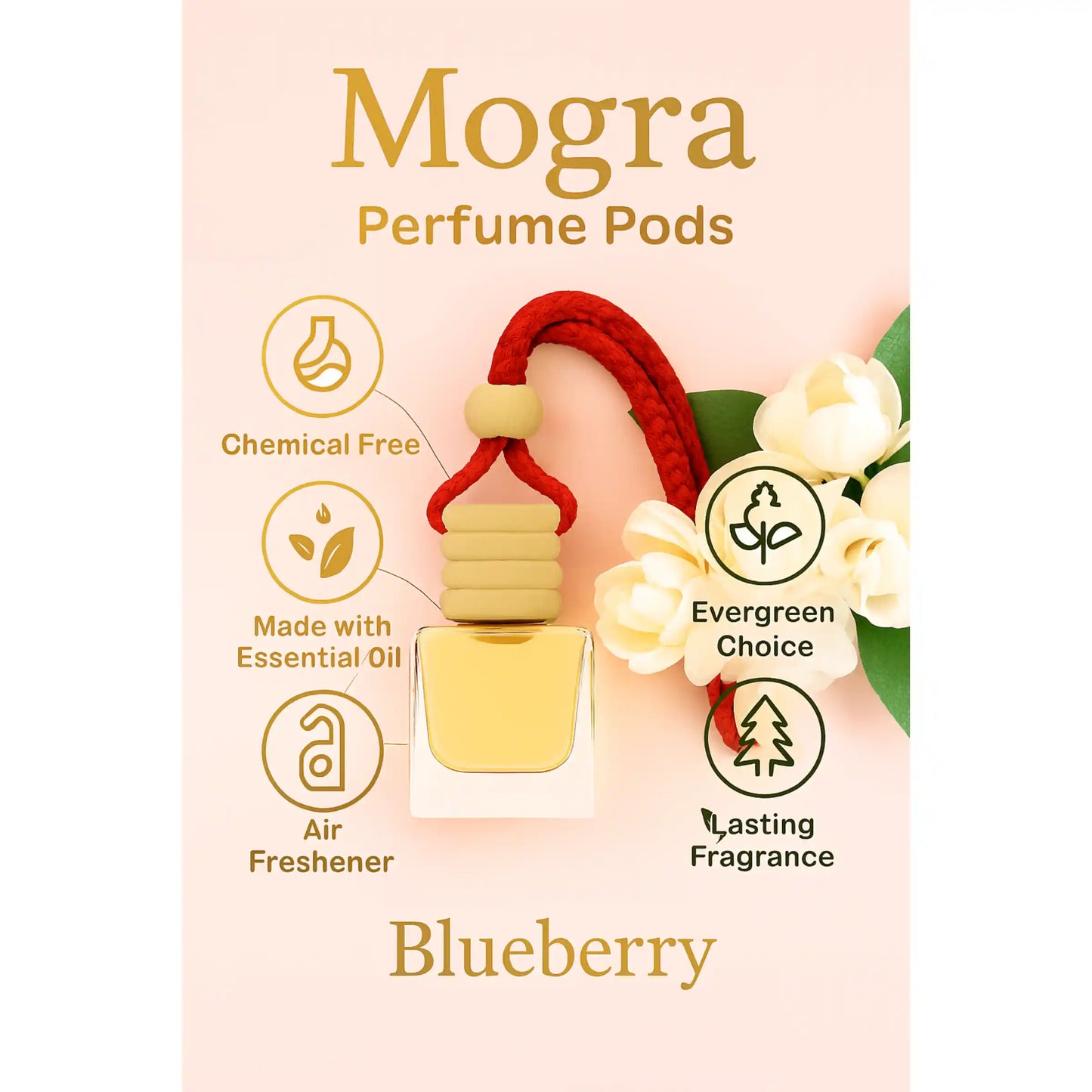 Mogra Car Air Freshener 10ml 45-Day Sacred Jasmine