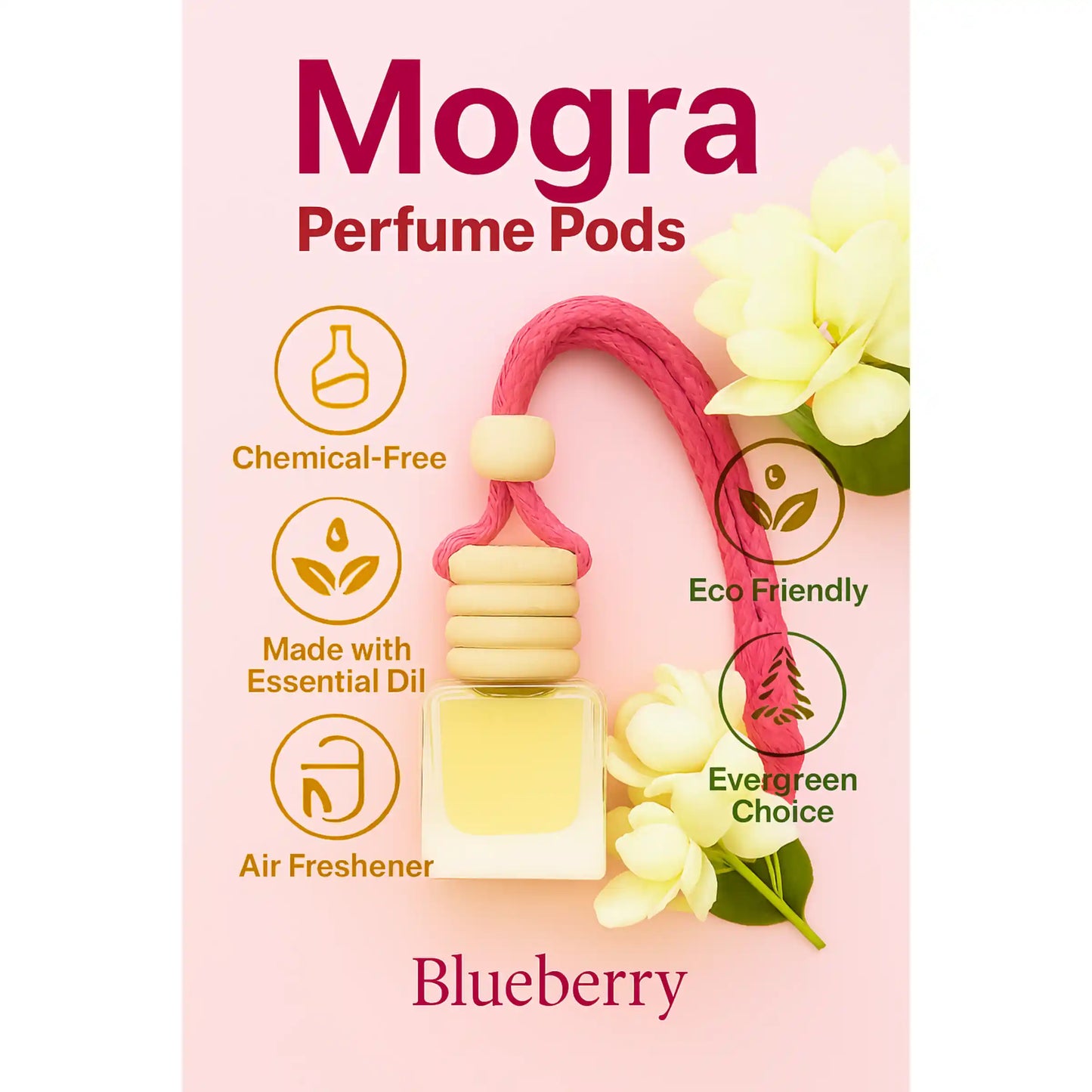 Mogra Car Air Freshener 10ml 45-Day Sacred Jasmine