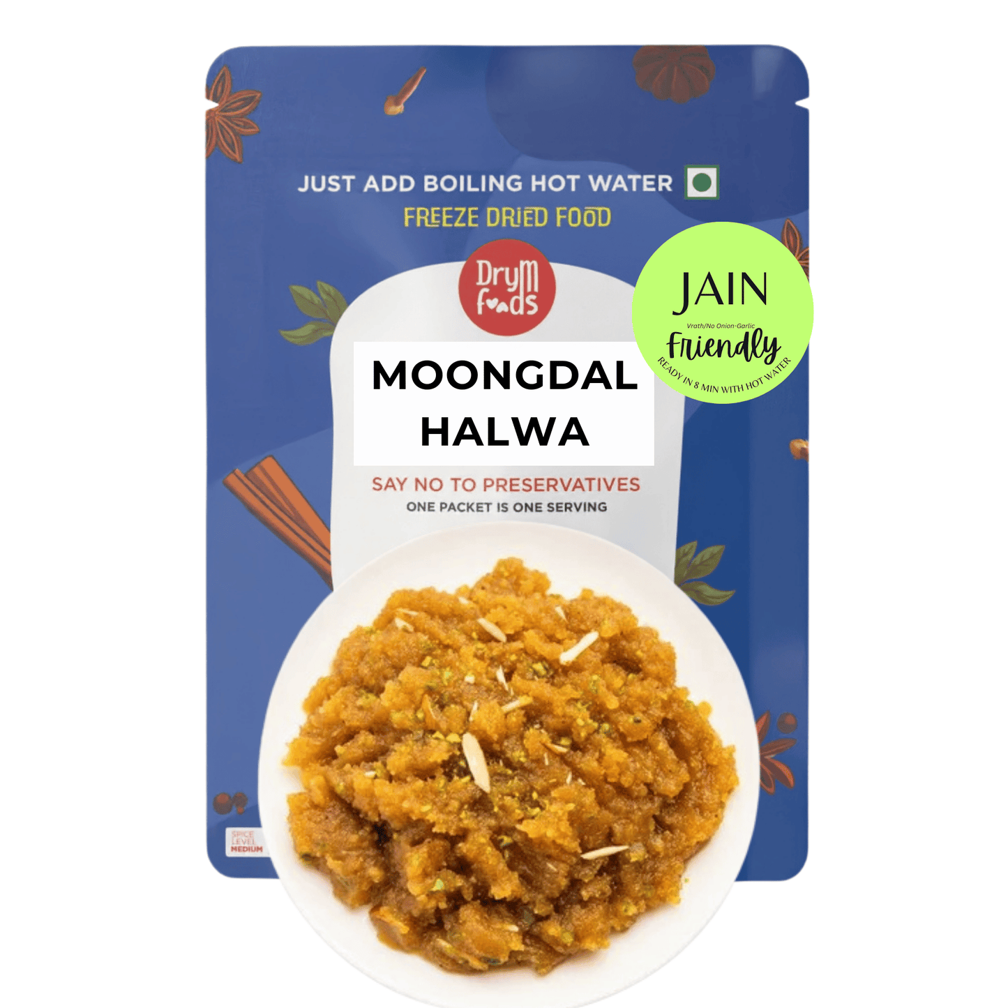 Jain Moongdal Halwa 80g | Satvik Lentil Dessert | Blueberry Botanicals