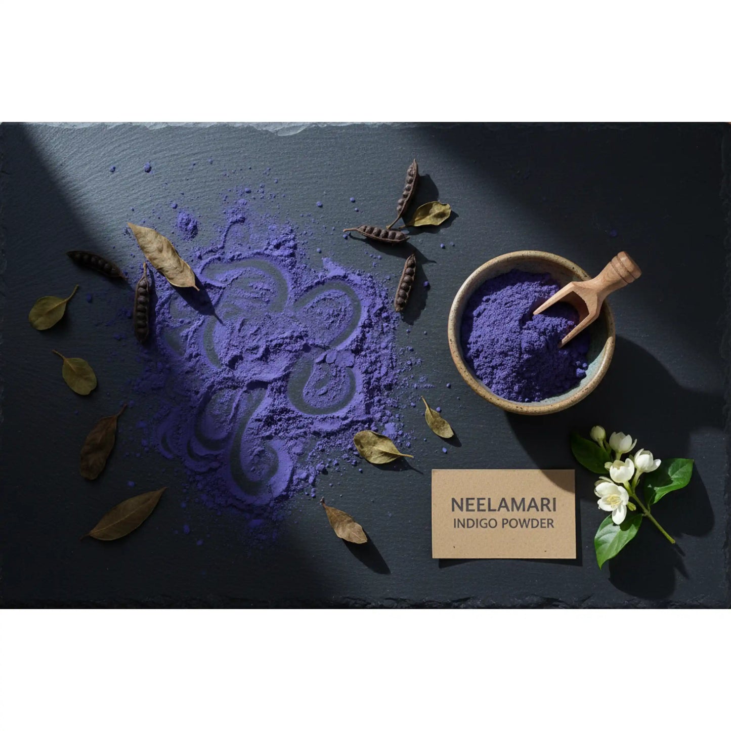 neelamari-indigo-powder-100g-pure-herbal-hair-colour-powder-indigofera-tinctoria-blueberry-botanicals-india