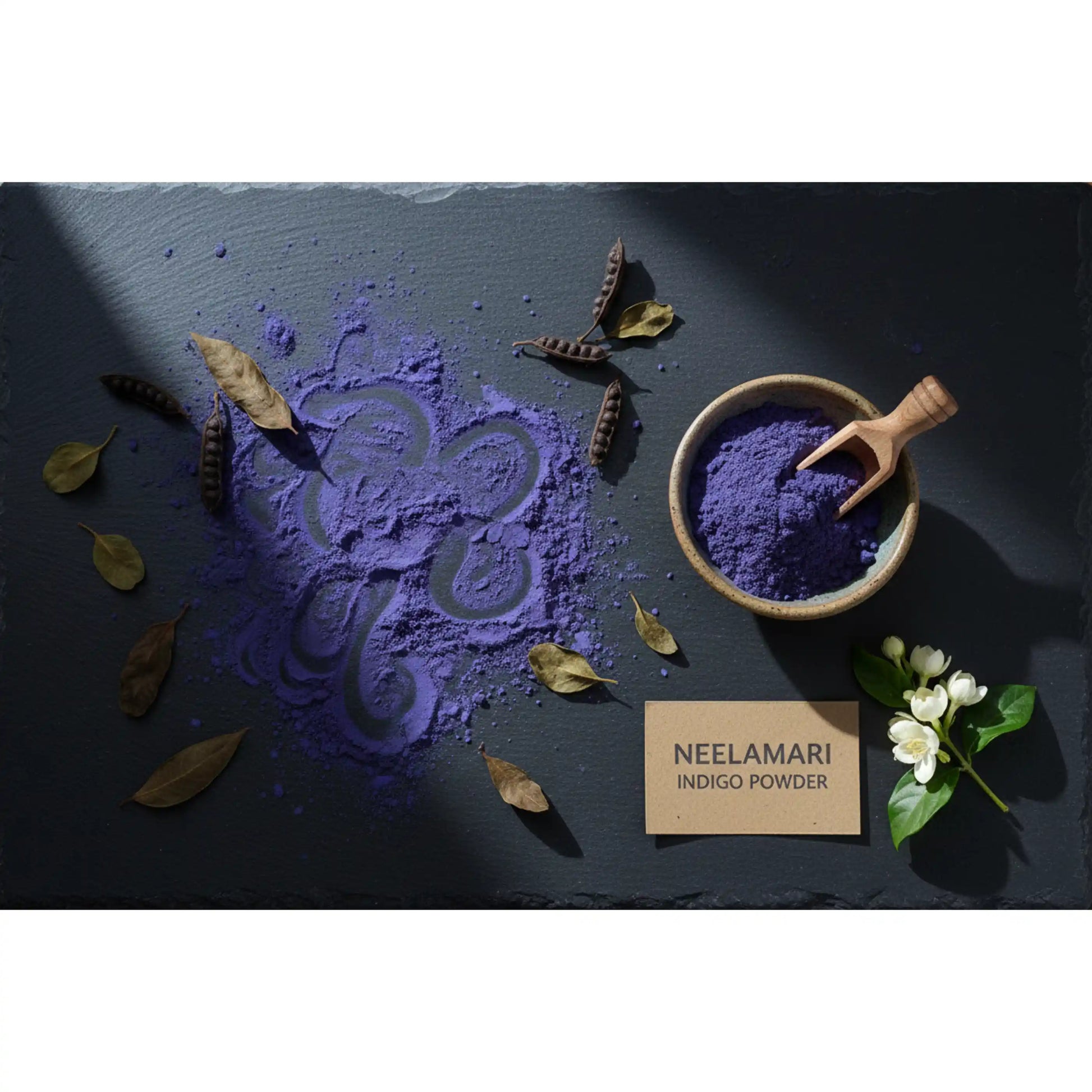neelamari-indigo-powder-100g-pure-herbal-hair-colour-powder-indigofera-tinctoria-blueberry-botanicals-india