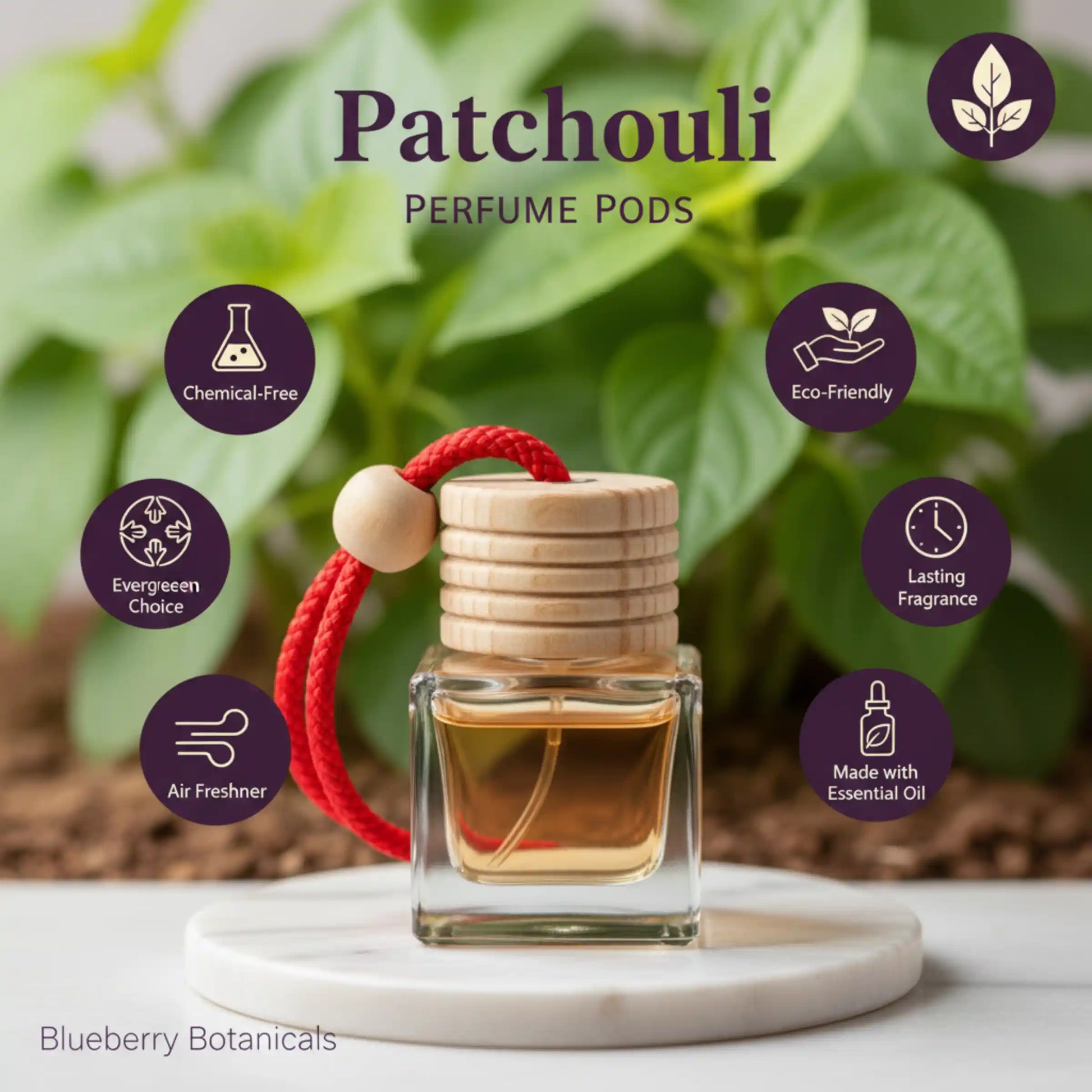 Patchouli Car Air Freshener 10ml 45-Day Earthy Musk