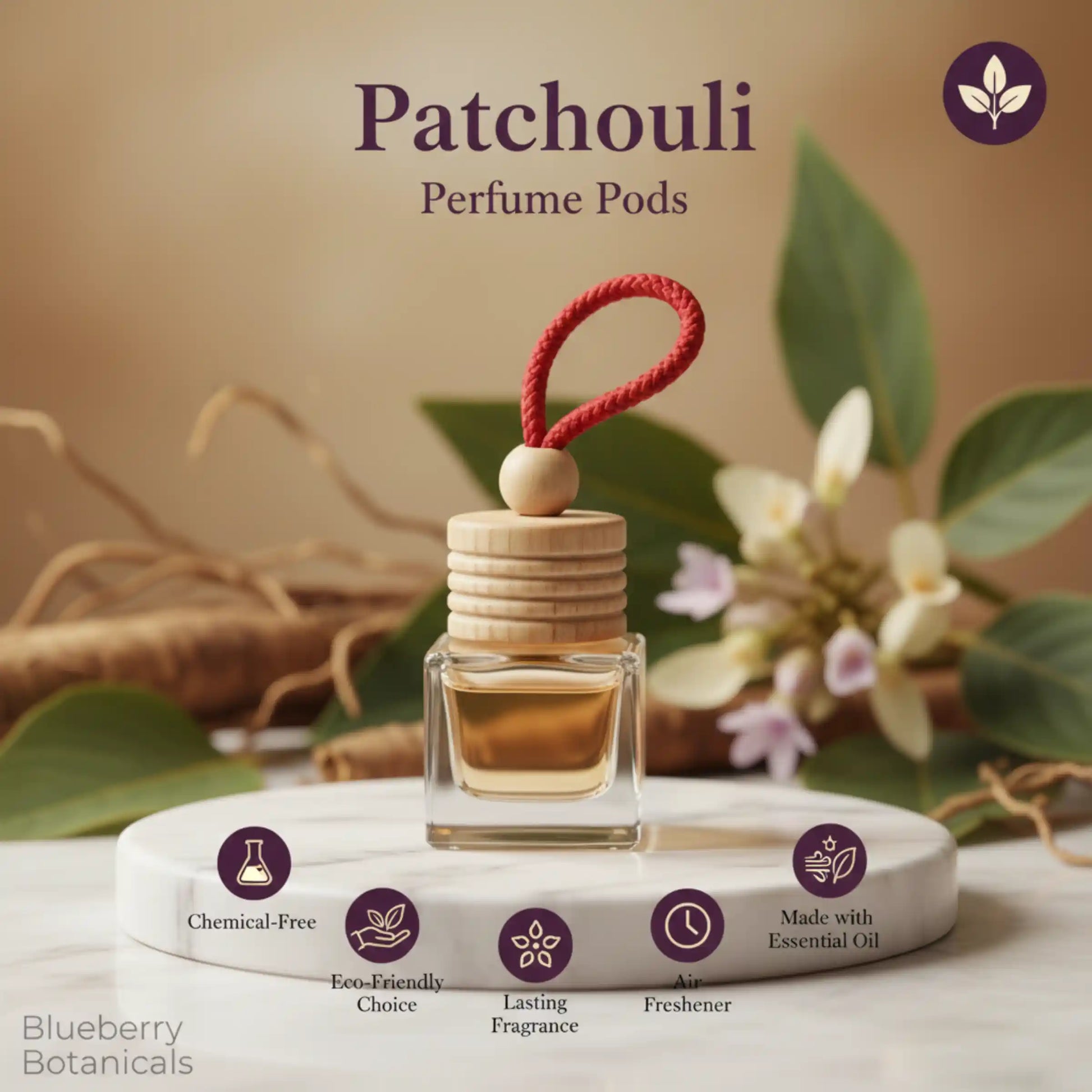 Patchouli Car Air Freshener 10ml 45-Day Earthy Musk