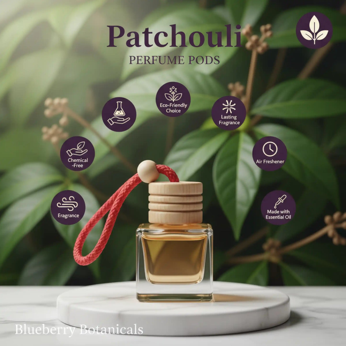 Patchouli Car Air Freshener 10ml 45-Day Earthy Musk