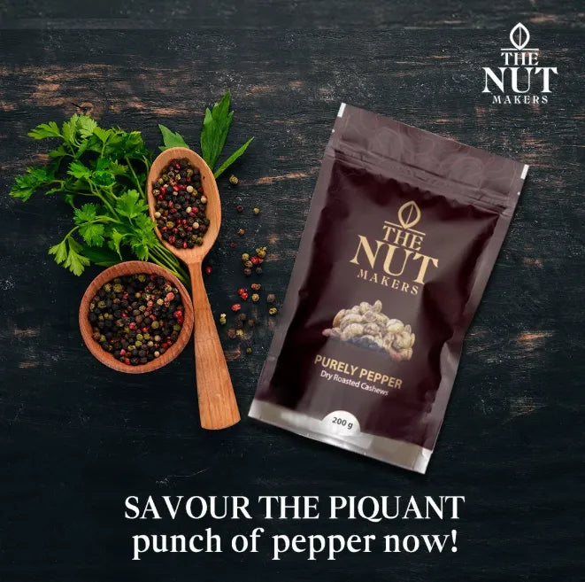 Purely Pepper Cashews 200g Kerala Premium Spicy - Blueberry Botanicals