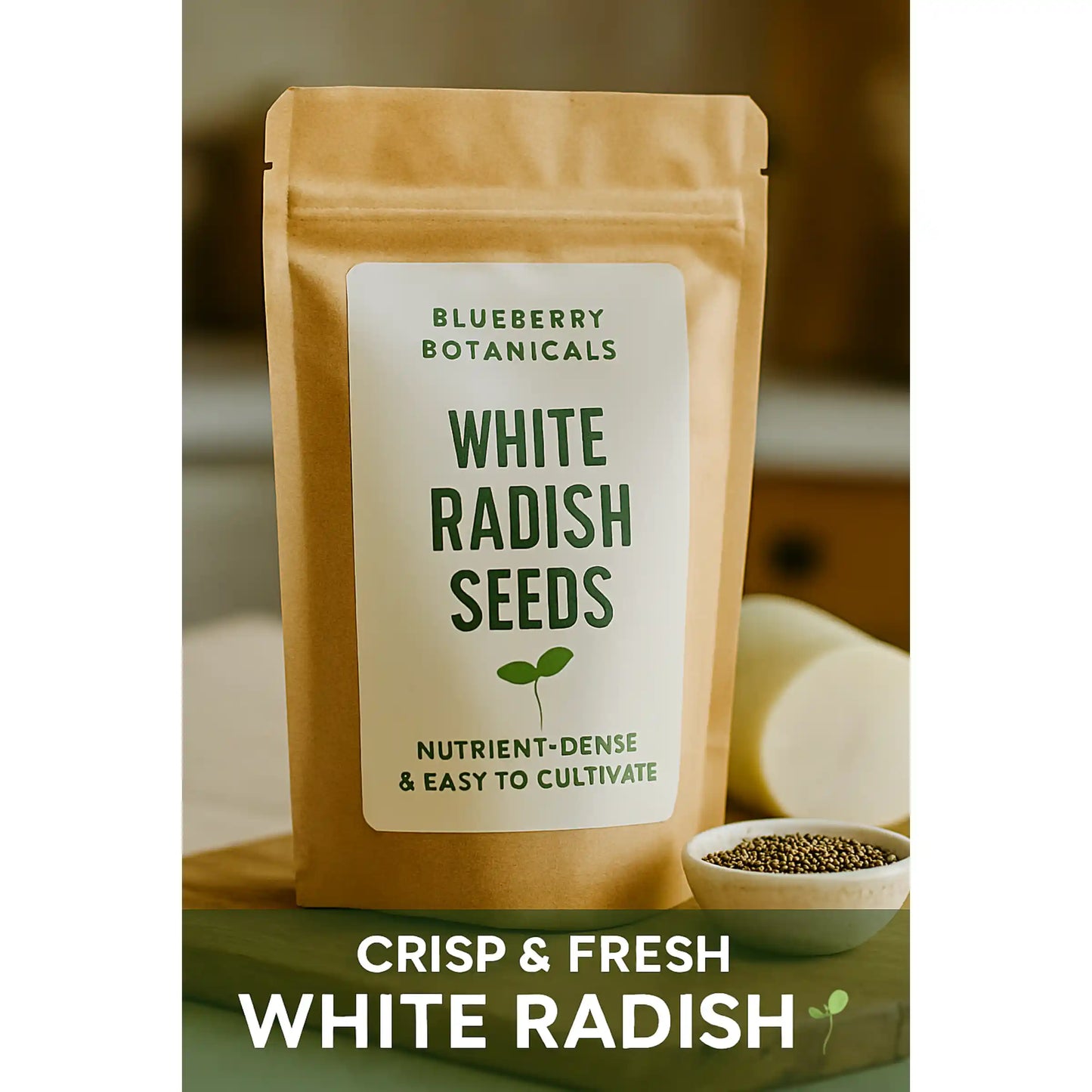 White Radish Microgreens Seeds 100g – Crisp Peppery Greens – Premium Quality