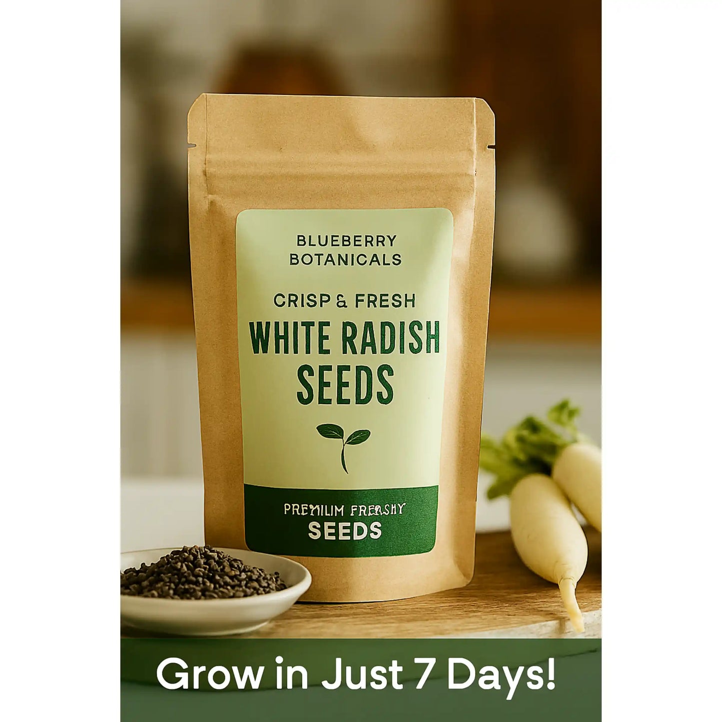 White Radish Microgreens Seeds 100g  Crisp Peppery Greens – Premium Quality
